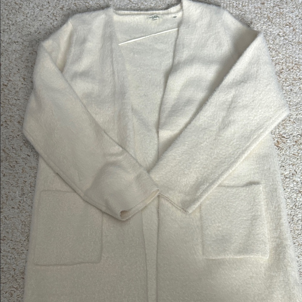 Max Studio Cream Open-Front Cardigan